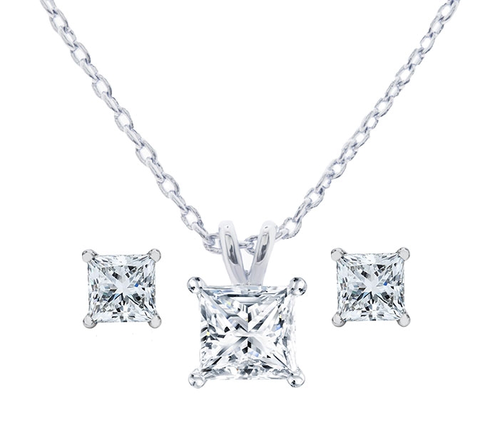 Princess Pendant and Earrings